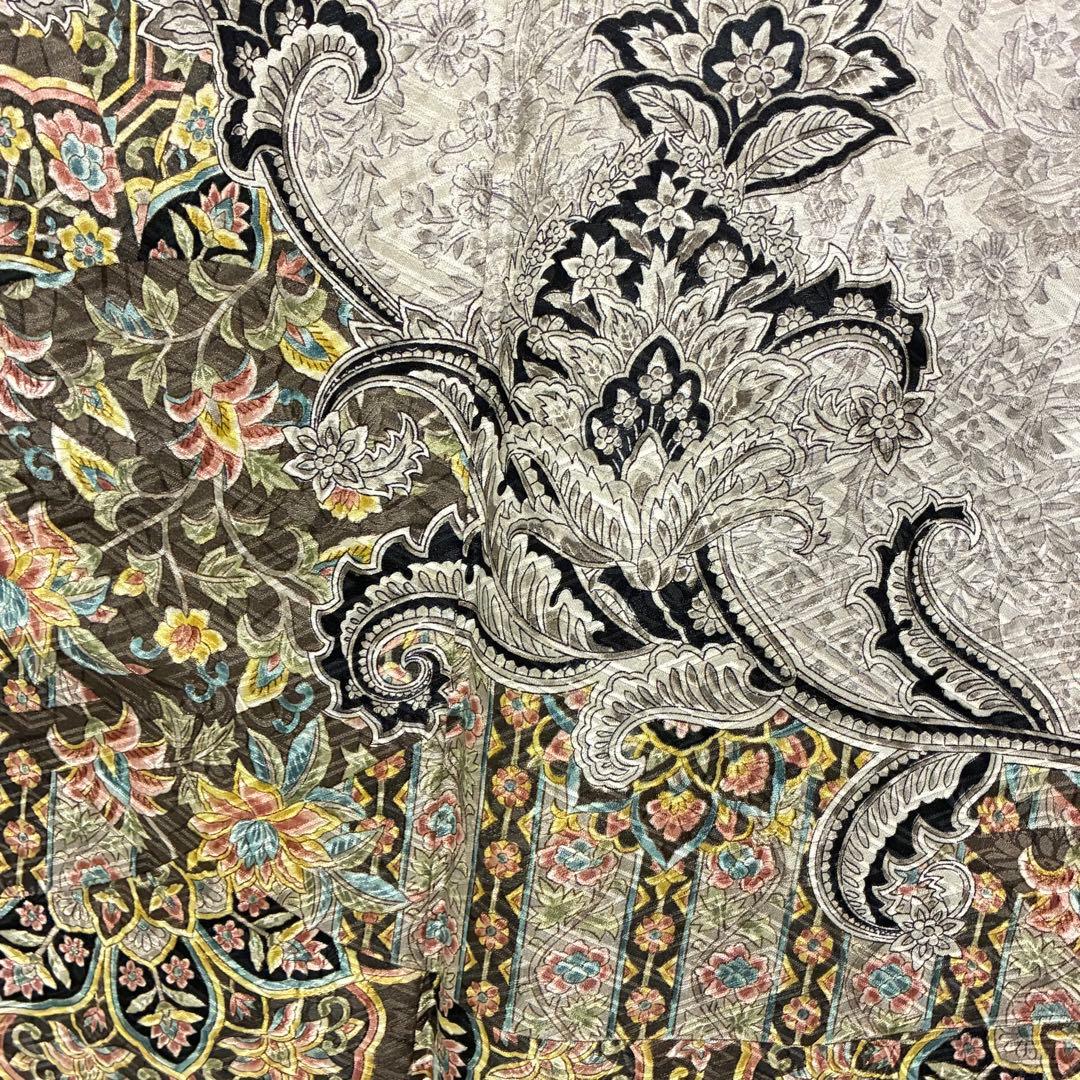 D131 振袖 二代目更甚 江戸更紗 華文 正絹 着物 袷 極美品