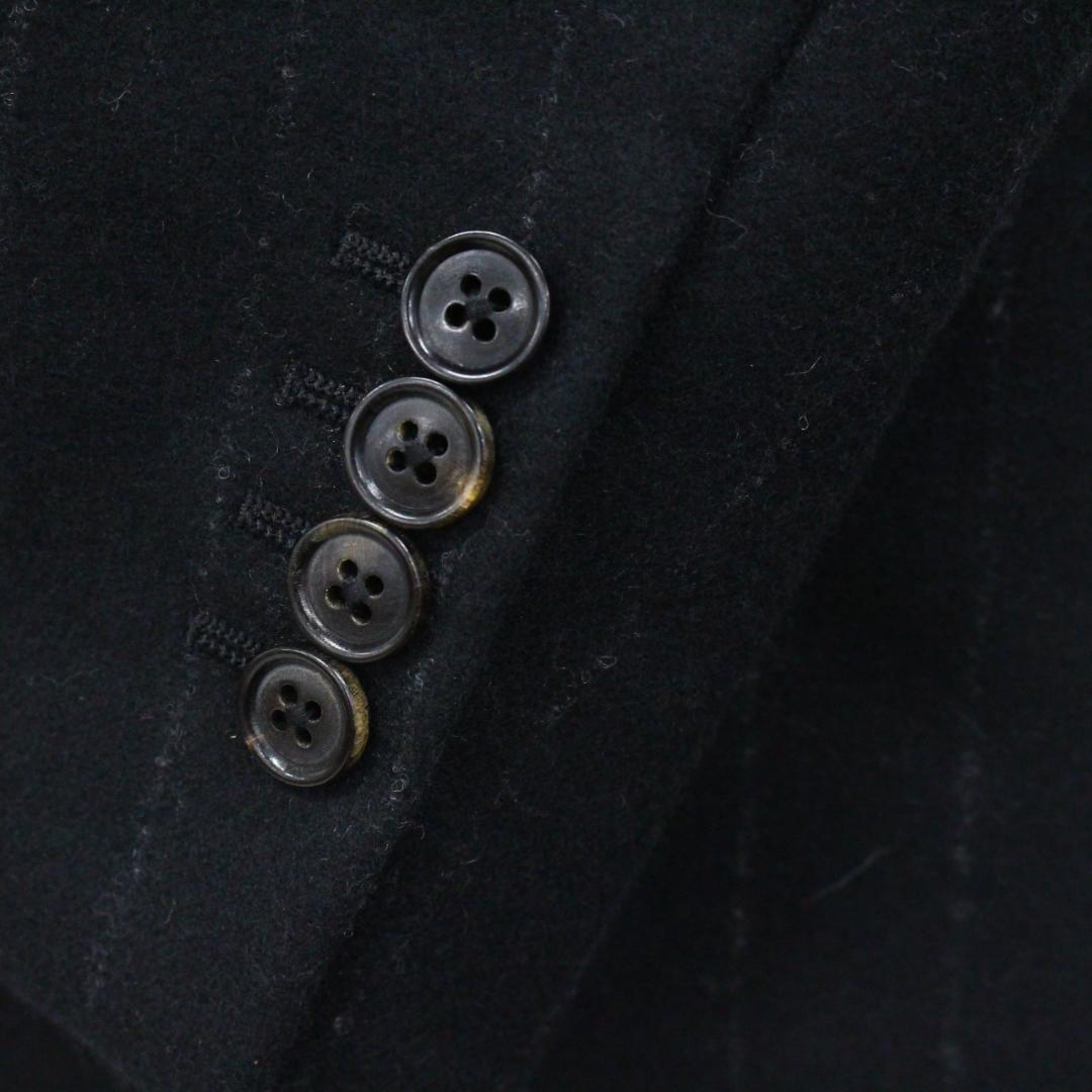 ◇美品 HERMES エルメス メンズ スーツ上下 ブラックストライプ ウール