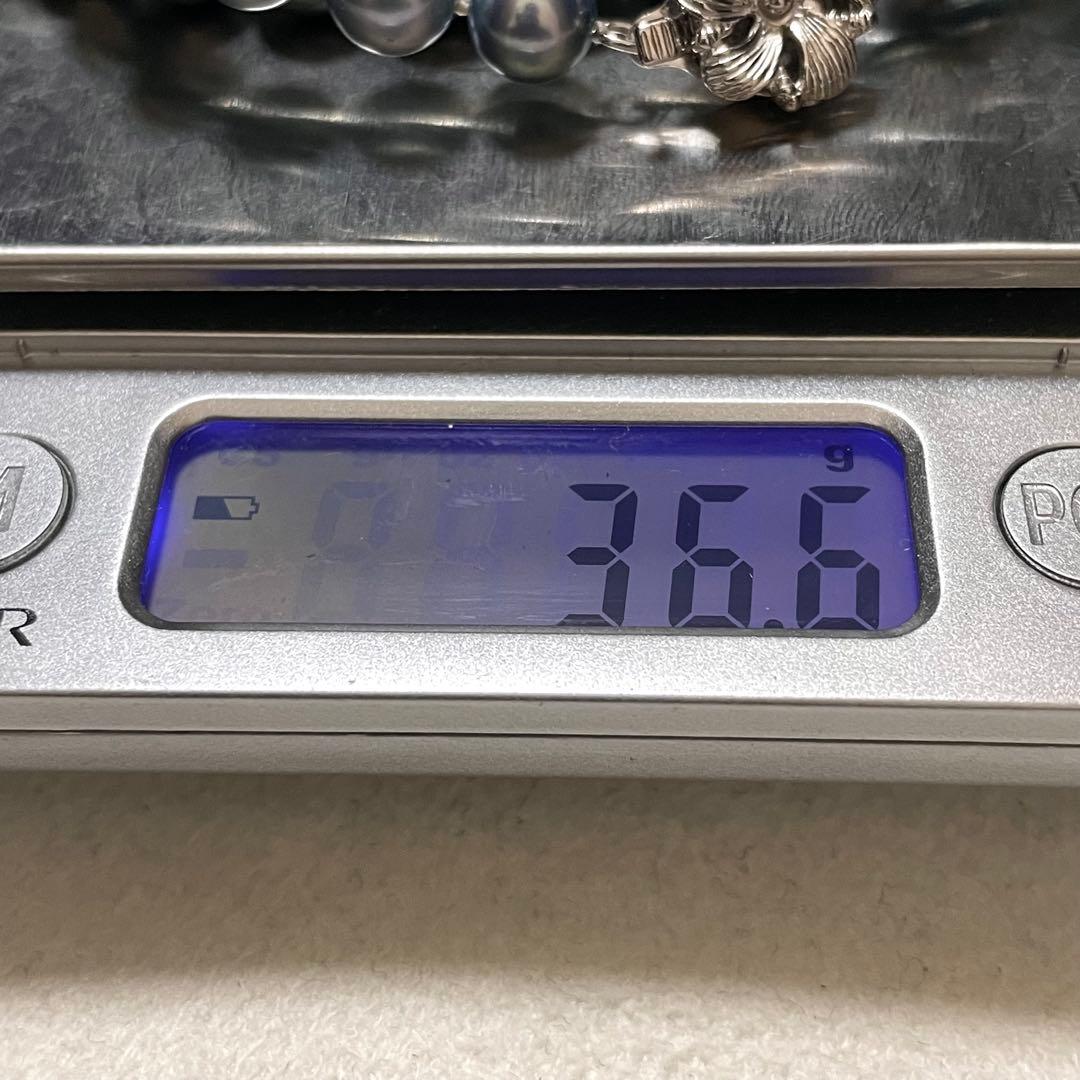 【極美品✨テリ強】あこや真珠 ネックレス 7.5-8.0 パール 本真珠 ブルー