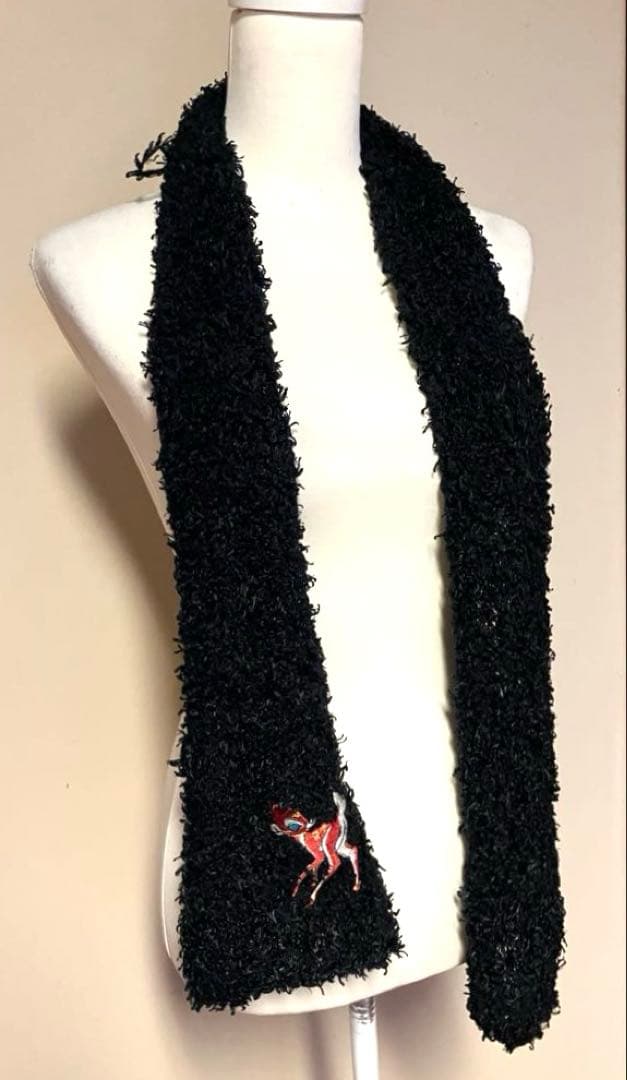 Bambi❣️ ビューティーアンドビースト ファンシーヤーンストール BLACK