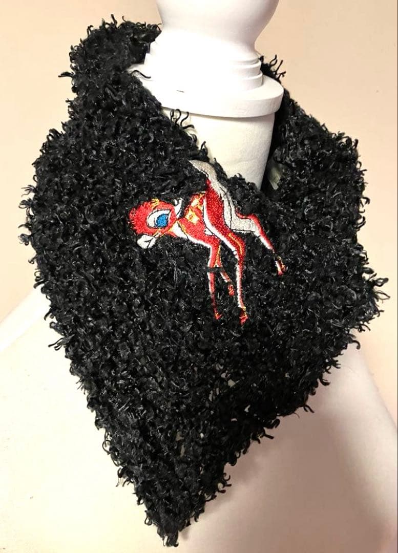 Bambi❣️ ビューティーアンドビースト ファンシーヤーンストール BLACK