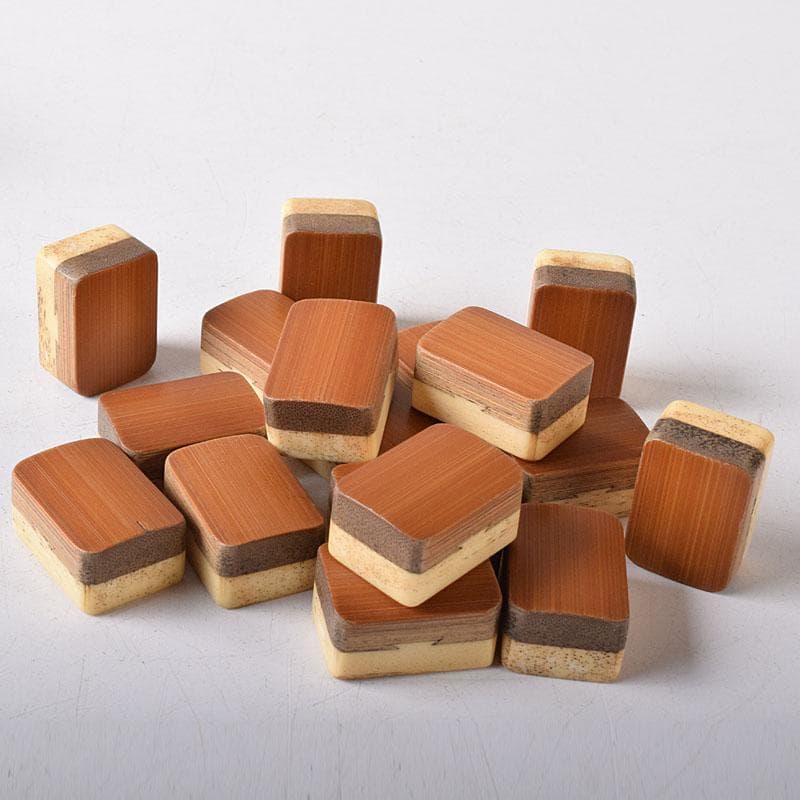 ぶるースカイ　中国　竹嵌　骨牌　背竹牌　麻雀牌　ケース付　C　7747