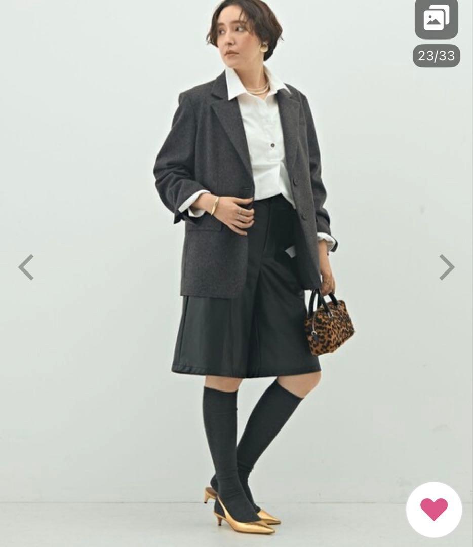 今期　ショートビーバーテーラードジャケット グレー　36