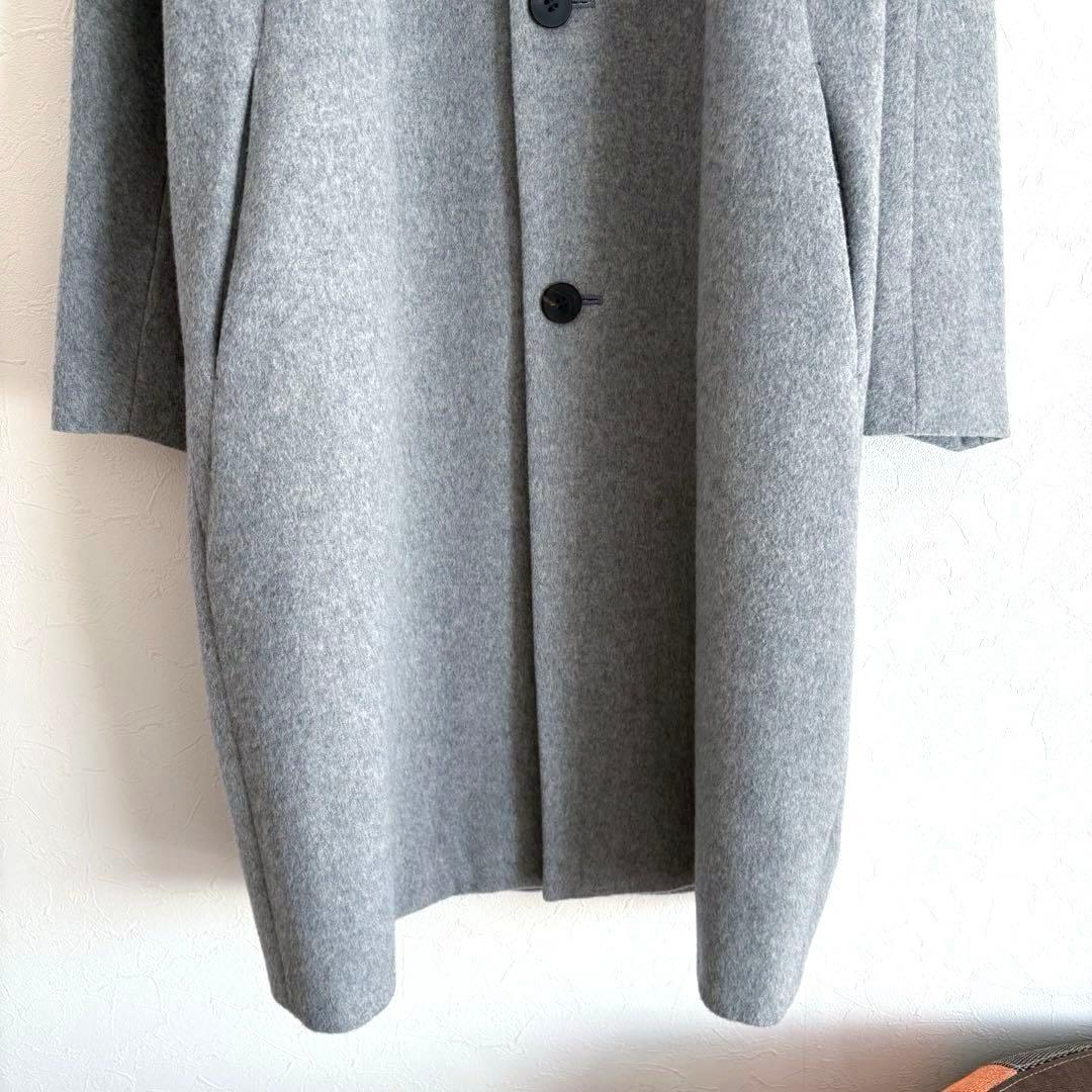 GALERIE VIE カシミヤビーバー ノーカラーコート グレー