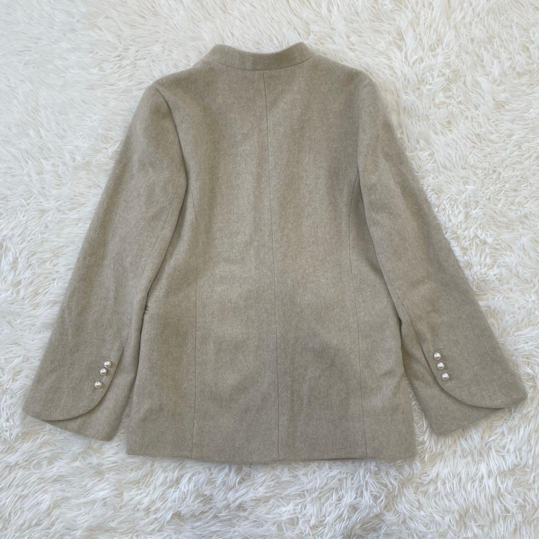 【新品未使用】ORGUE オルグ メルトンパールジャケットコート　ベージュ