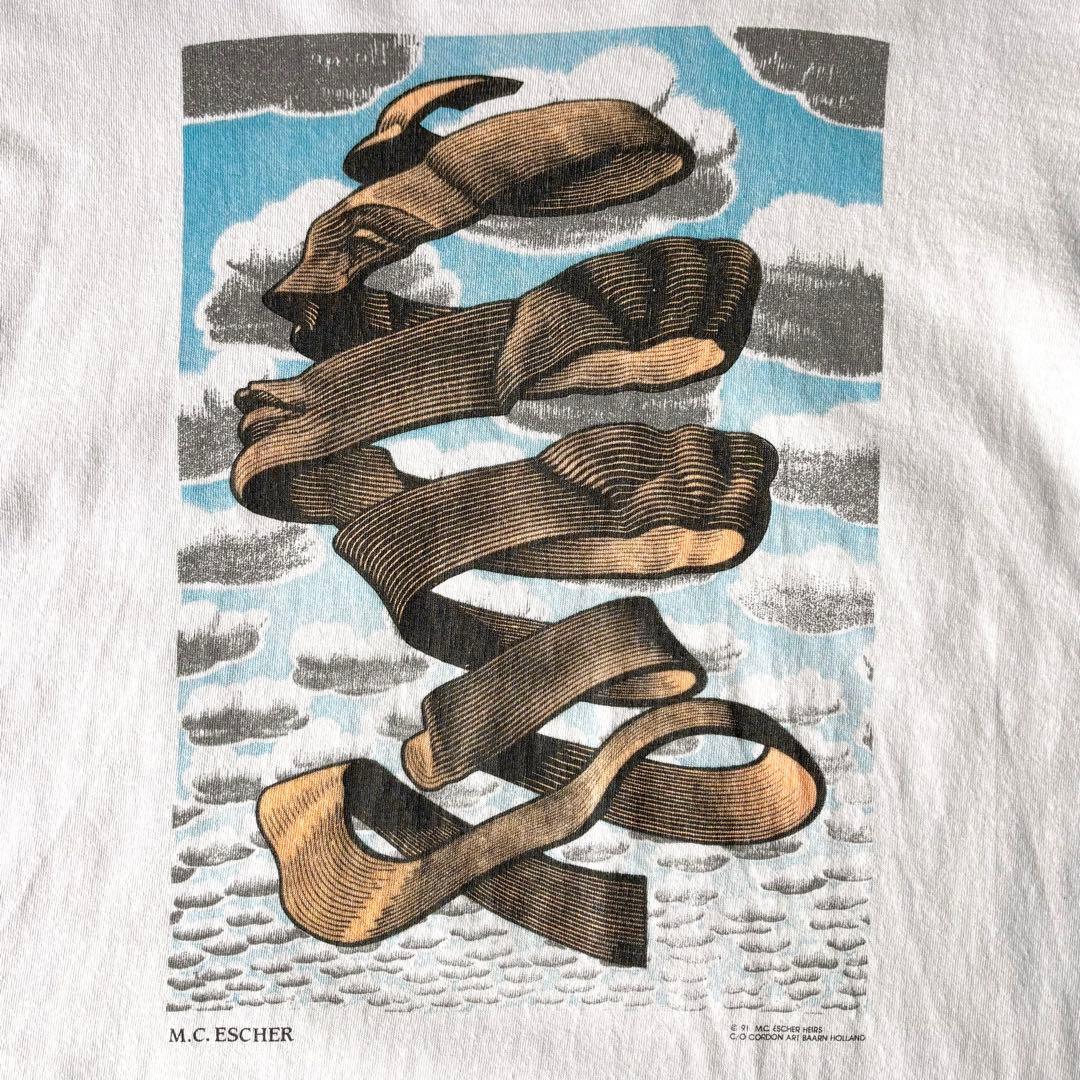 【激レア!!】90s M.C.ESCHER アートプリントTシャツ L シングル