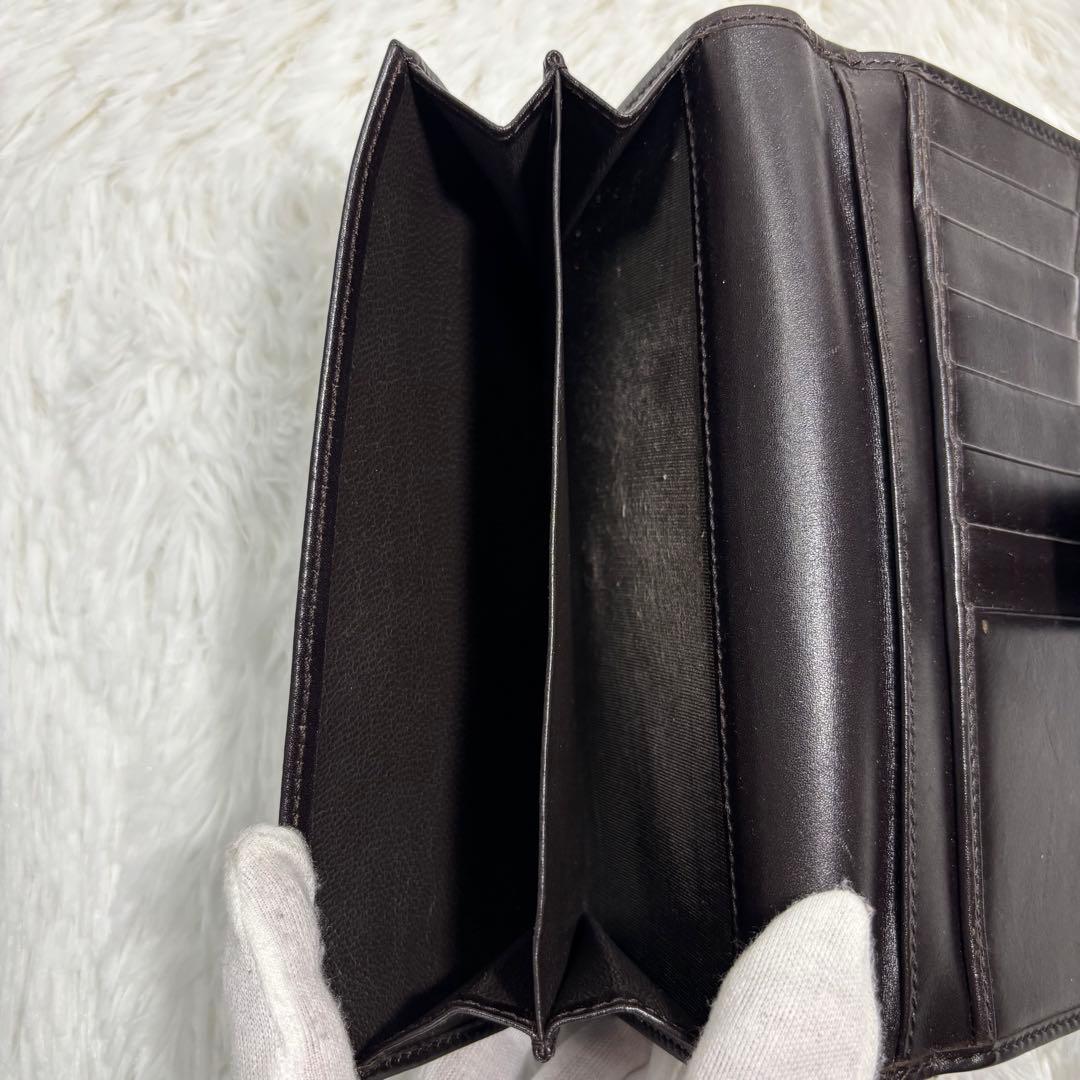 ✨美品✨ グッチ 長財布 インターロッキング GGキャンバス 二つ折り ブラウン