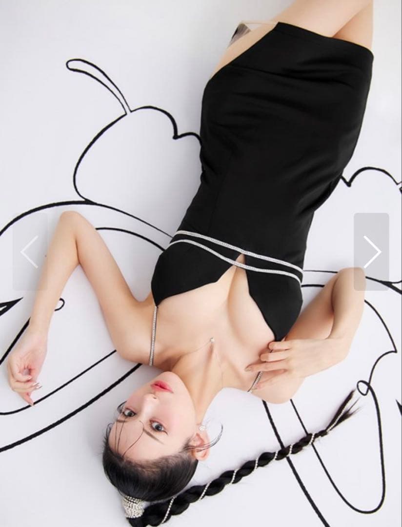 【最終SALE‼️】サイドシアービジューキャミミニドレス