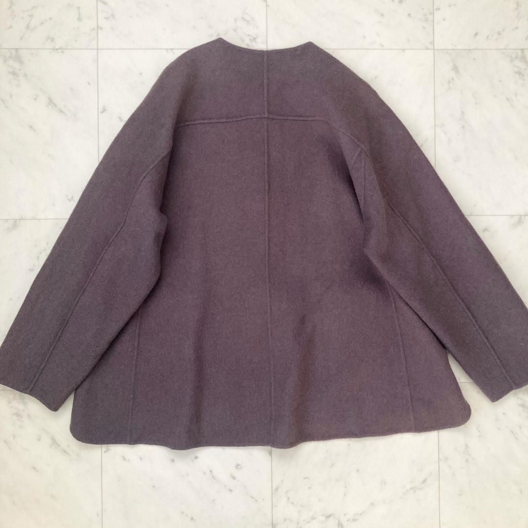ダーマコレクション　ノーカラーウールジャケット　S~Mサイズ　リバーシブル