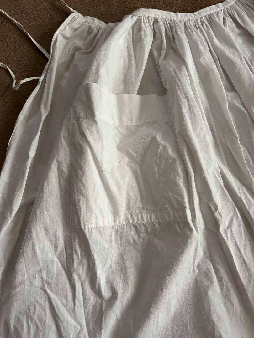 アンティーク　エプロン　ホワイト　前掛け