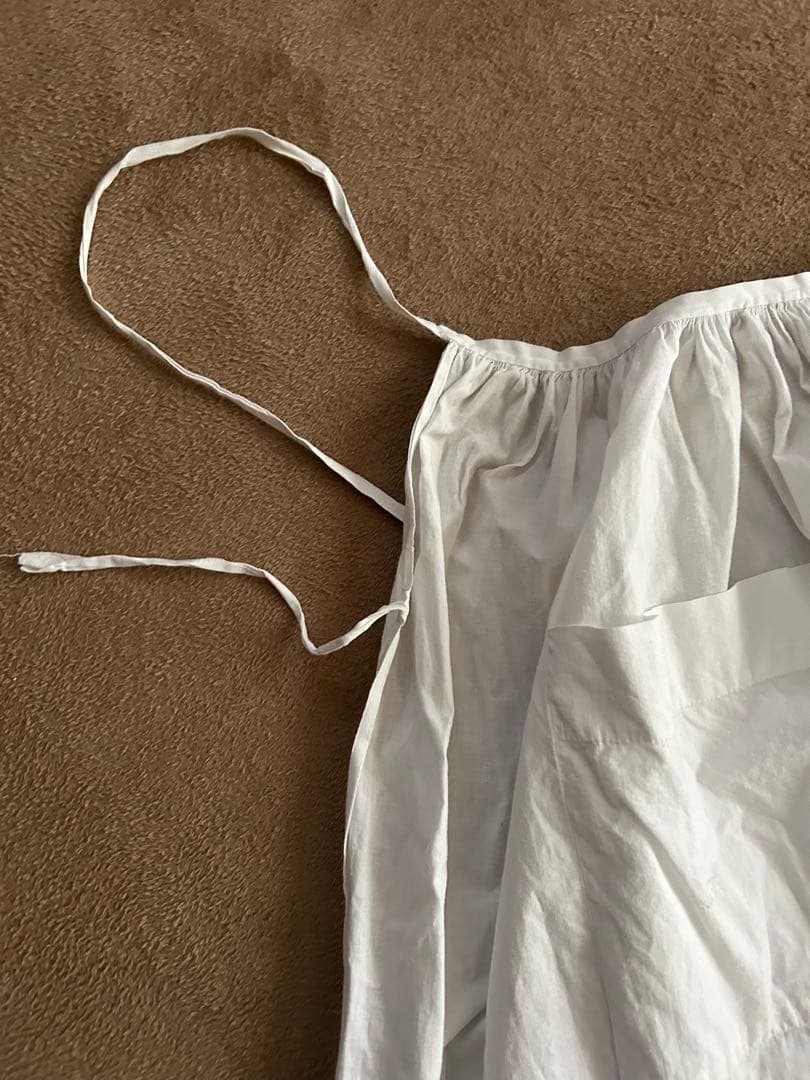 アンティーク　エプロン　ホワイト　前掛け