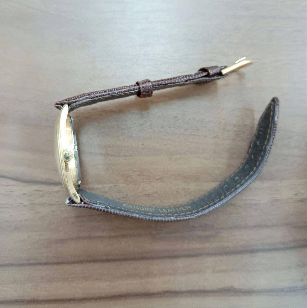 稼働　OMEGA クオーツ時計　ユニセックス ゴールド　ベルト社外品