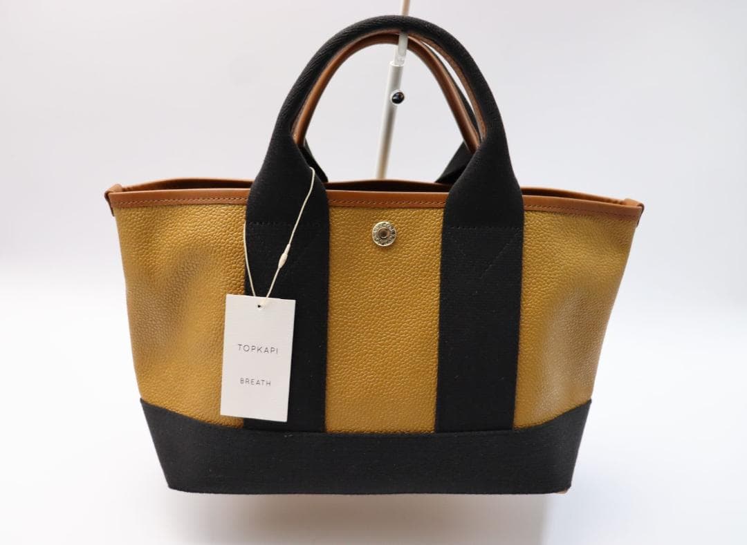 新品 TOPKAPI スコッチグレイン ネオレザー ミニ トートバッグ キャメル