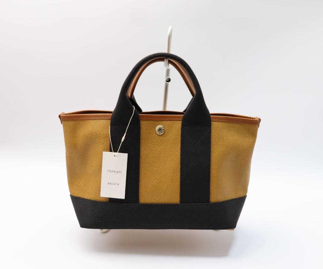 新品 TOPKAPI スコッチグレイン ネオレザー ミニ トートバッグ キャメル