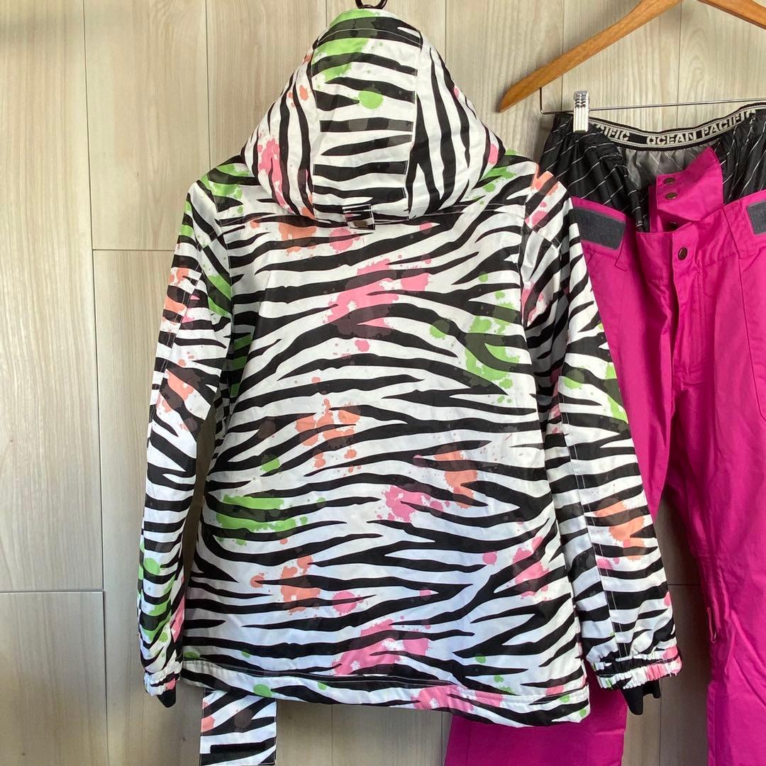 OP ゼブラ柄 スノーボードウェア セット M/L