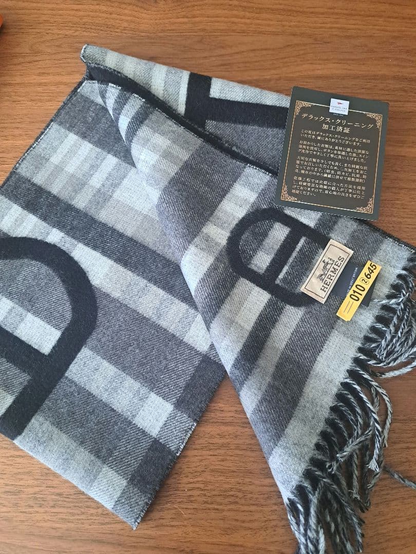 HERMES　カシミアマフラー　シェーヌダンクル