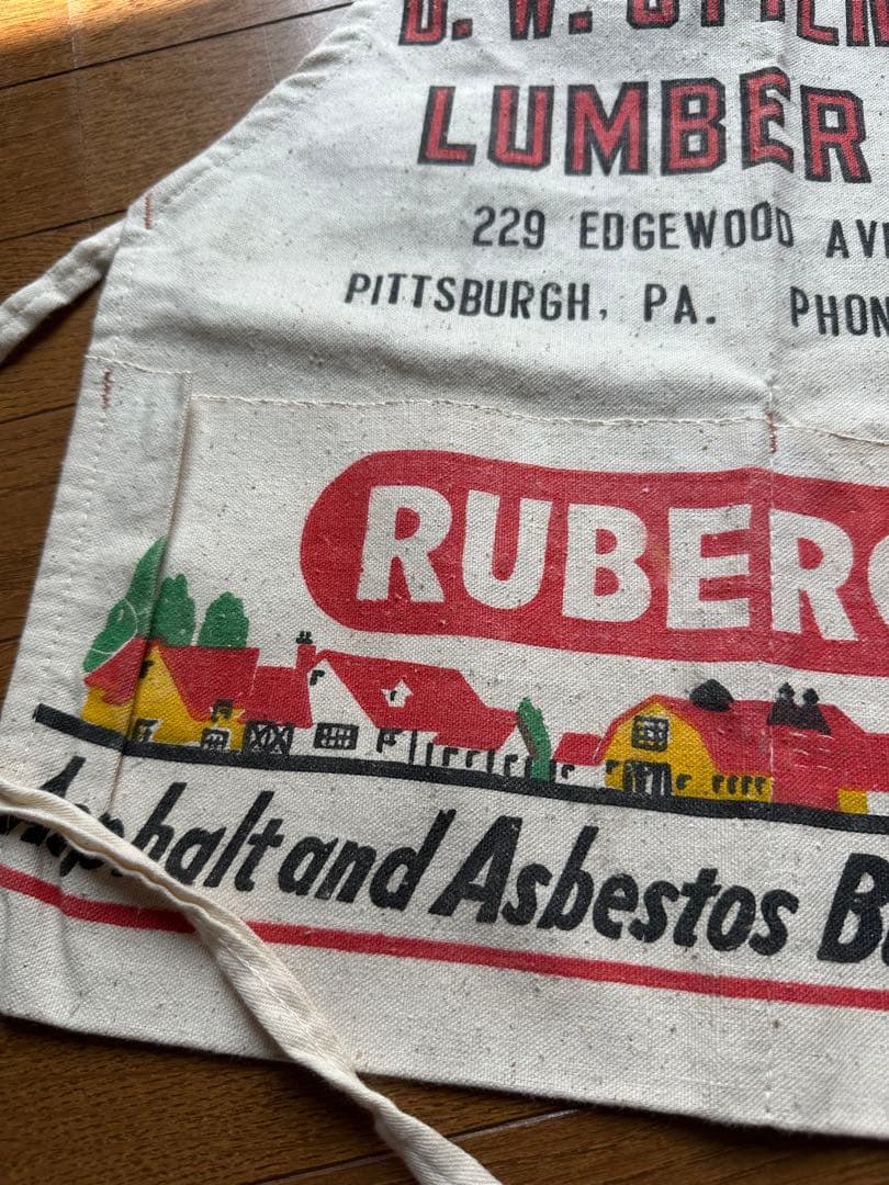 ヴィンテージ エプロン プリント ビンテージ