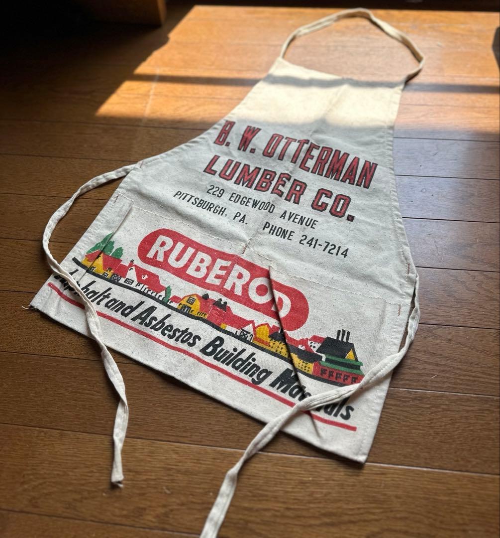 ヴィンテージ エプロン プリント ビンテージ