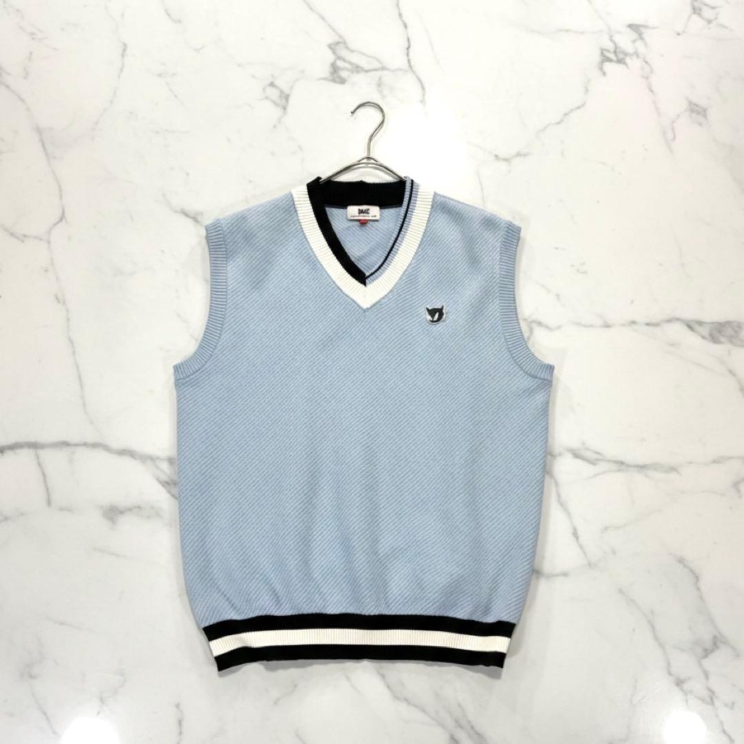 WAAC ワック　ニットベスト　メンズ　2 L程度　スカイブルー系　韓国