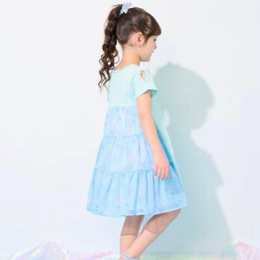 メゾピアノ シェル柄　切替カットワンピース　130