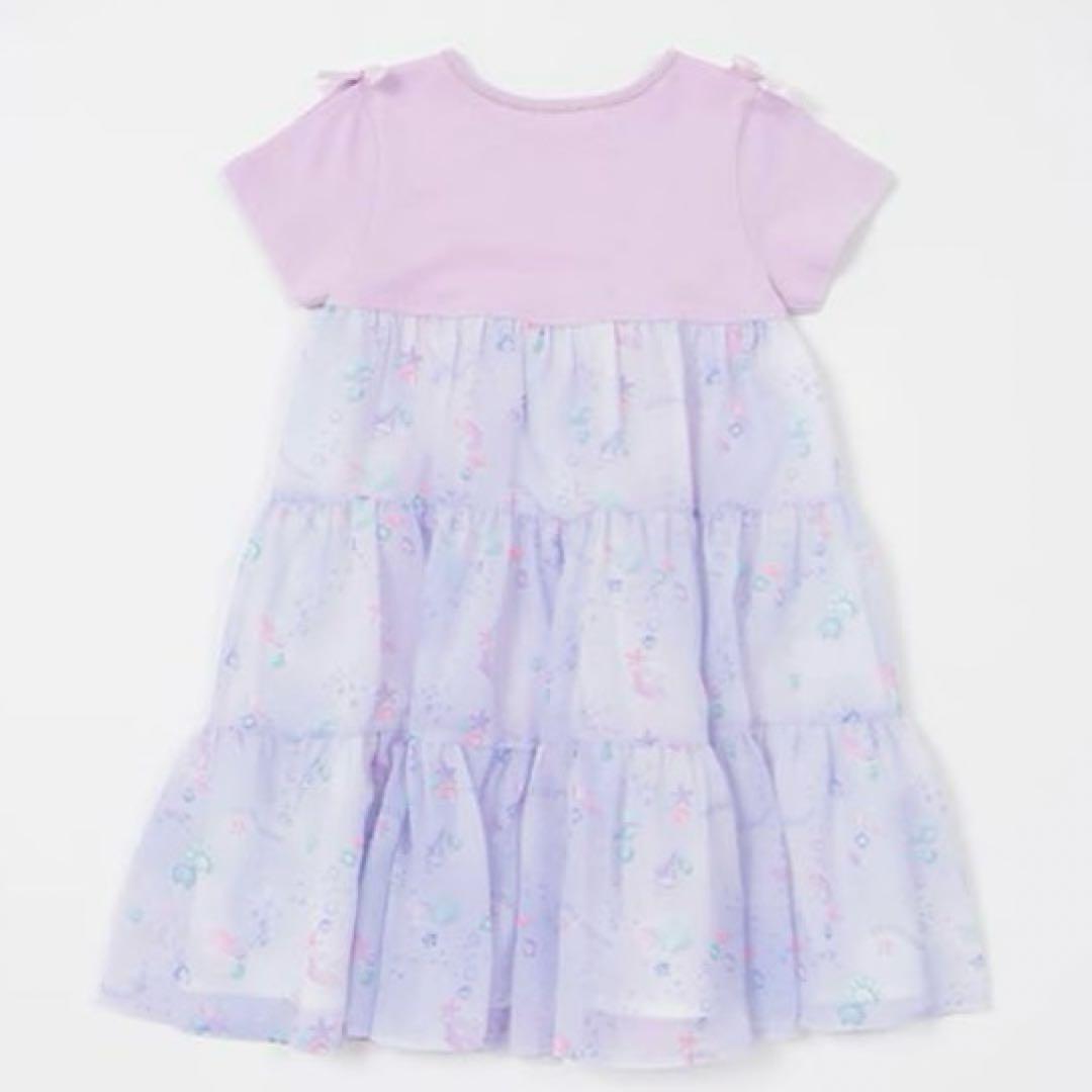 メゾピアノ シェル柄　切替カットワンピース　130