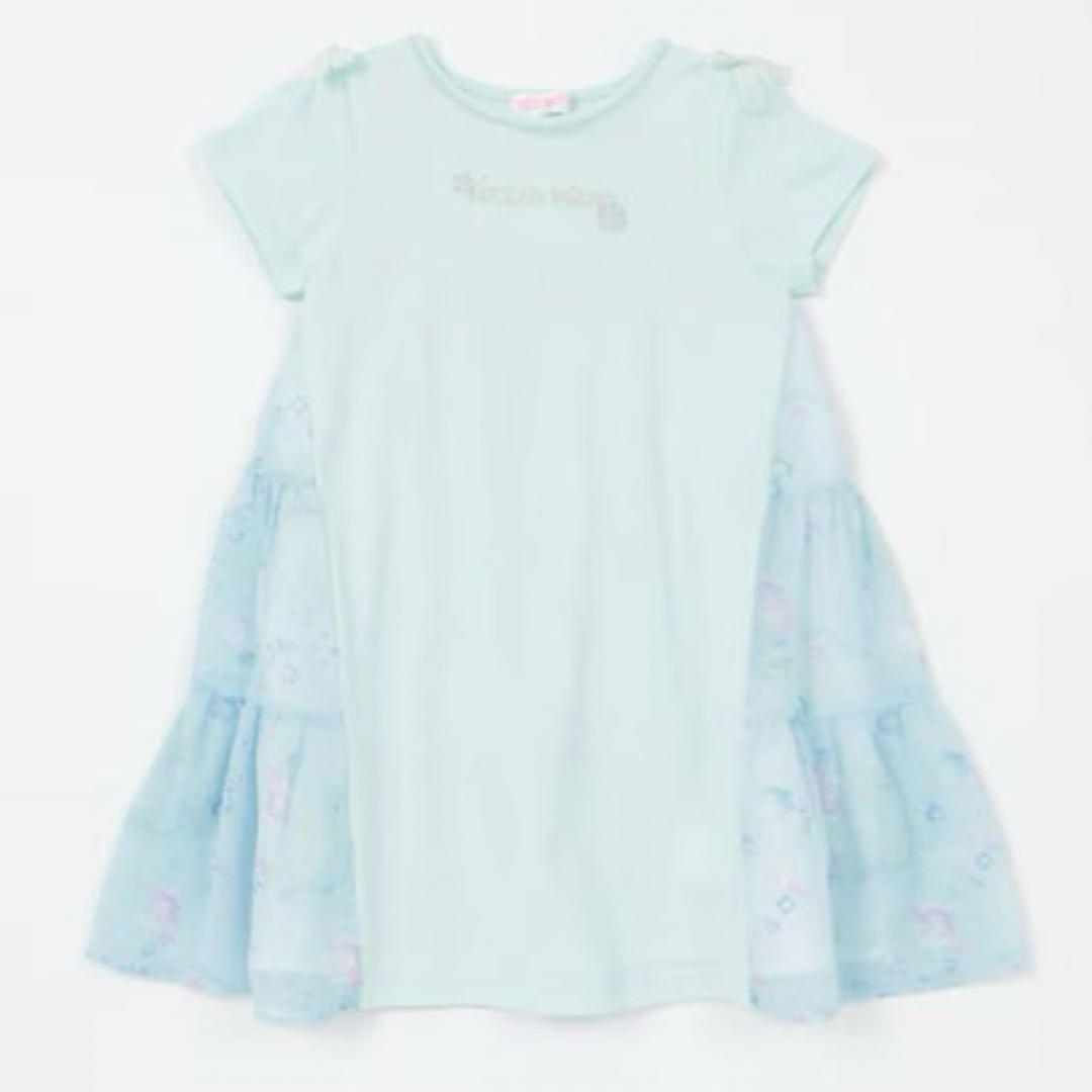 メゾピアノ シェル柄　切替カットワンピース　130