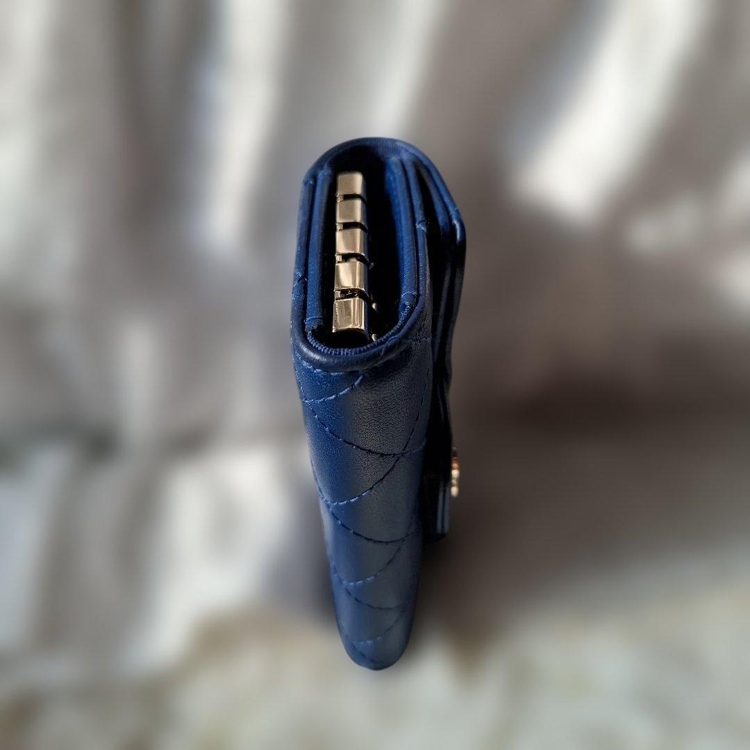 CHANEL ネイビー キーケース マトラッセ