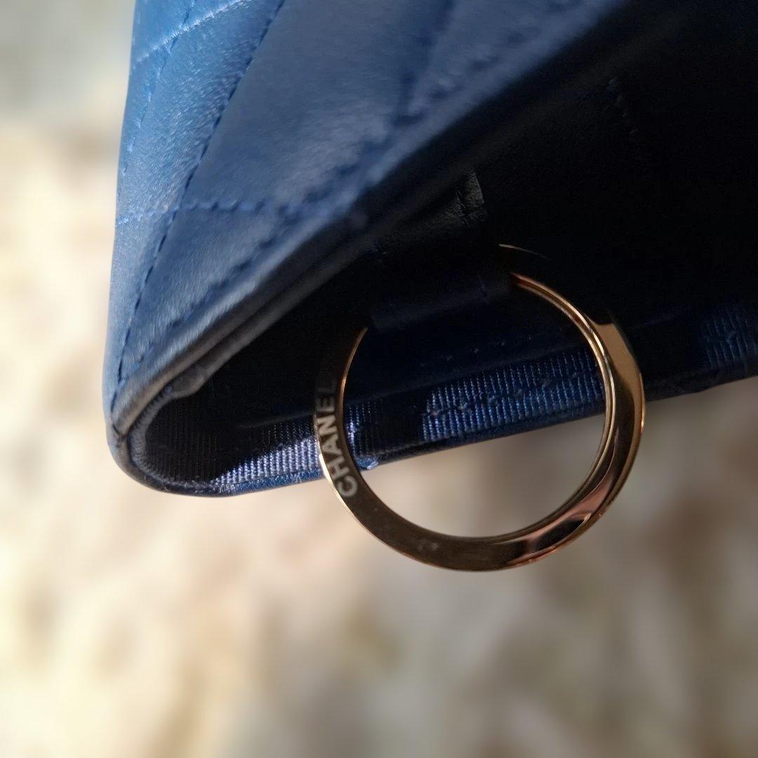 CHANEL ネイビー キーケース マトラッセ