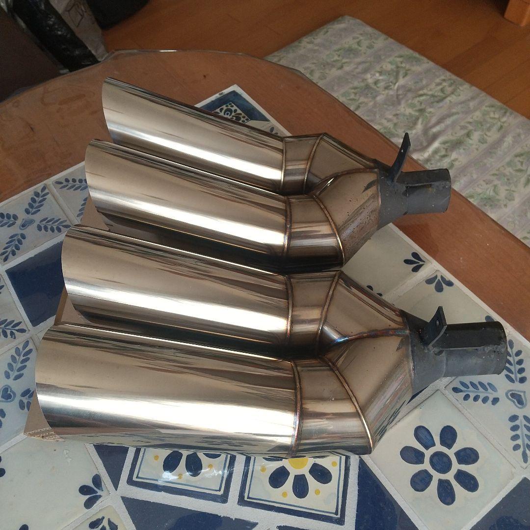 ワンオフ マフラーカッター 4本 出し ハネアゲ ステンレス