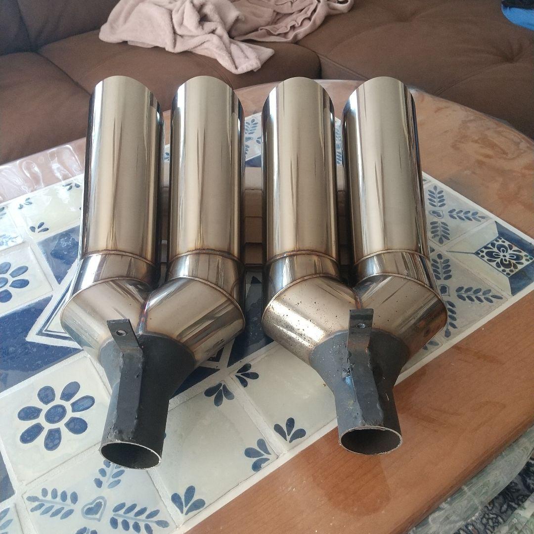 ワンオフ マフラーカッター 4本 出し ハネアゲ ステンレス