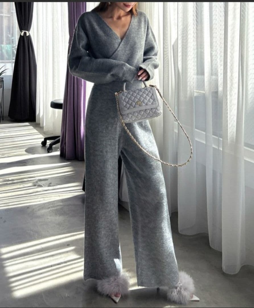 　PARTY　カシュクールニットオールインワン