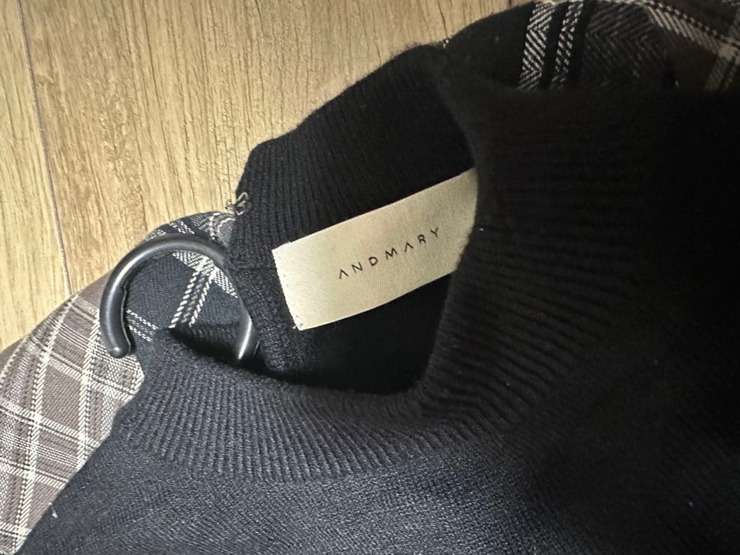 andmary Nadia check long dress ワンピース