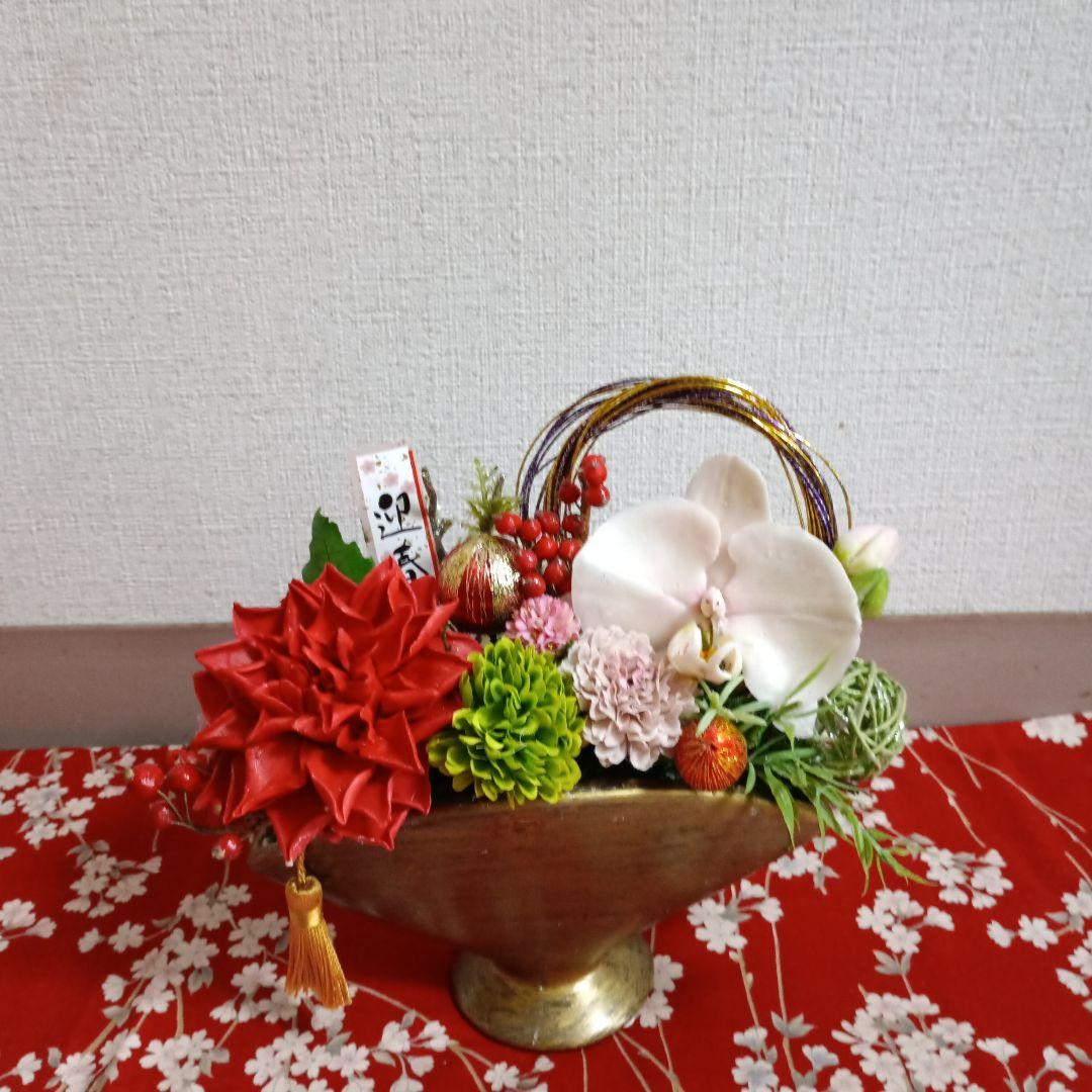 専用　芍薬アレンジ　迎春花　お正月アレンジ　クレイフラワー 樹脂粘土