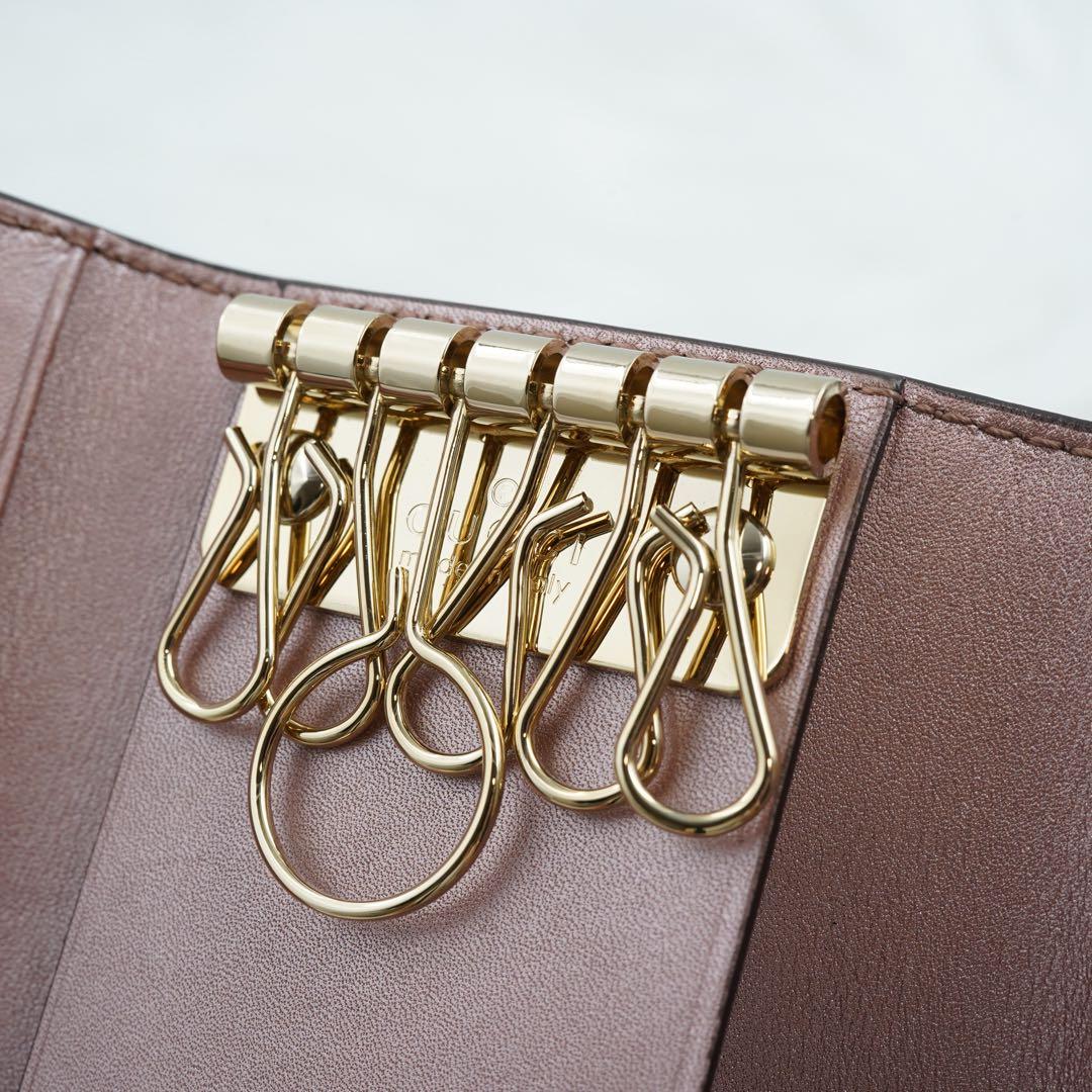 新品未使用品　箱付き　GUCCI グッチ　キーケース　マイクロGG ピンク