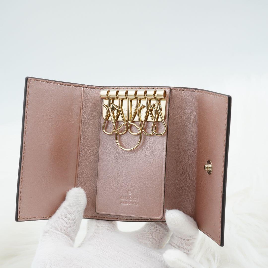 新品未使用品　箱付き　GUCCI グッチ　キーケース　マイクロGG ピンク