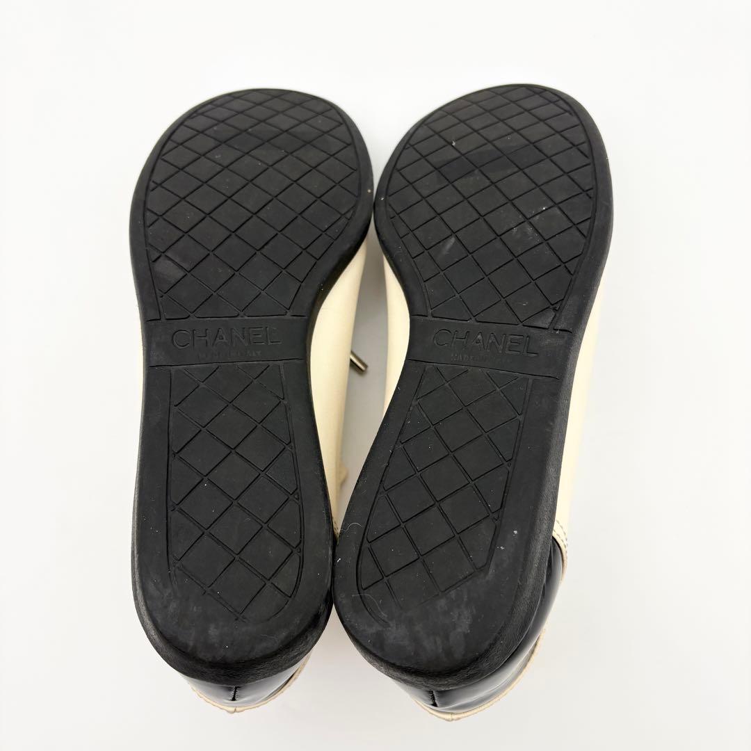 CHANEL シャネル ココマーク スニーカー 37 アイボリー 黒