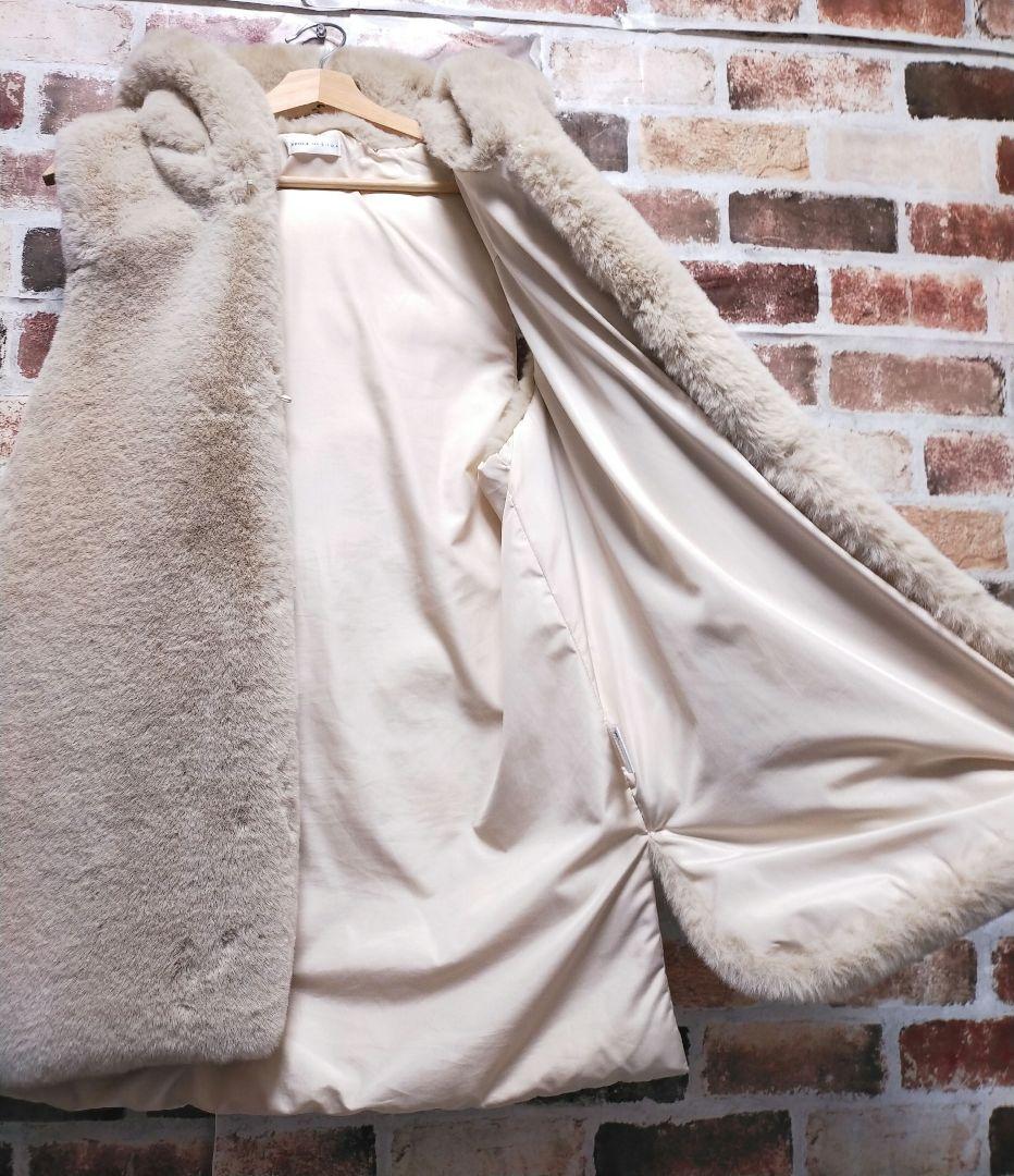 美品 EPOCA THE SHOP フェイク ファー フード 切り替え ベスト