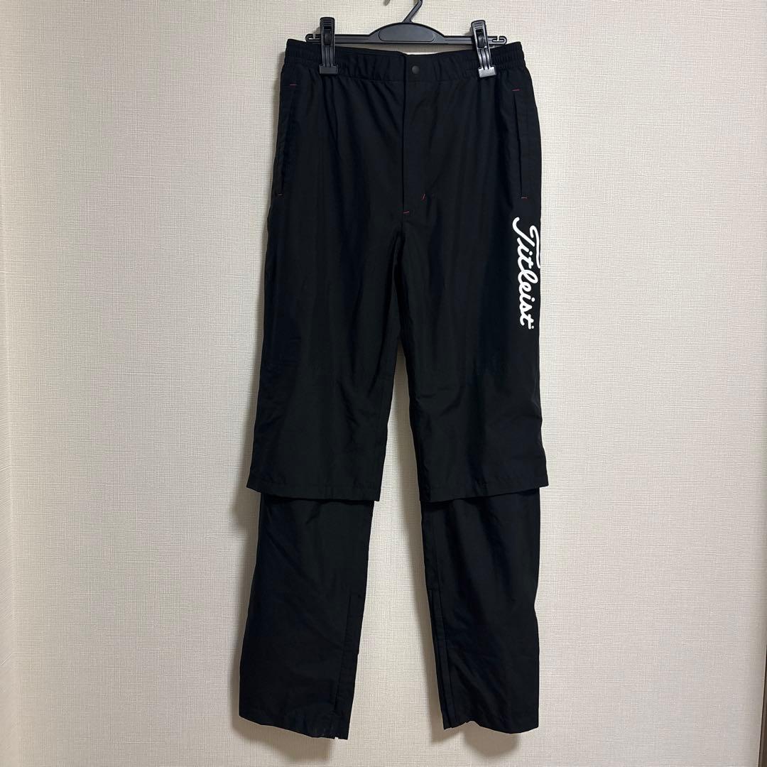 Titleist レインウェアセット白ジャケット黒パンツズボンLLタイトリスト