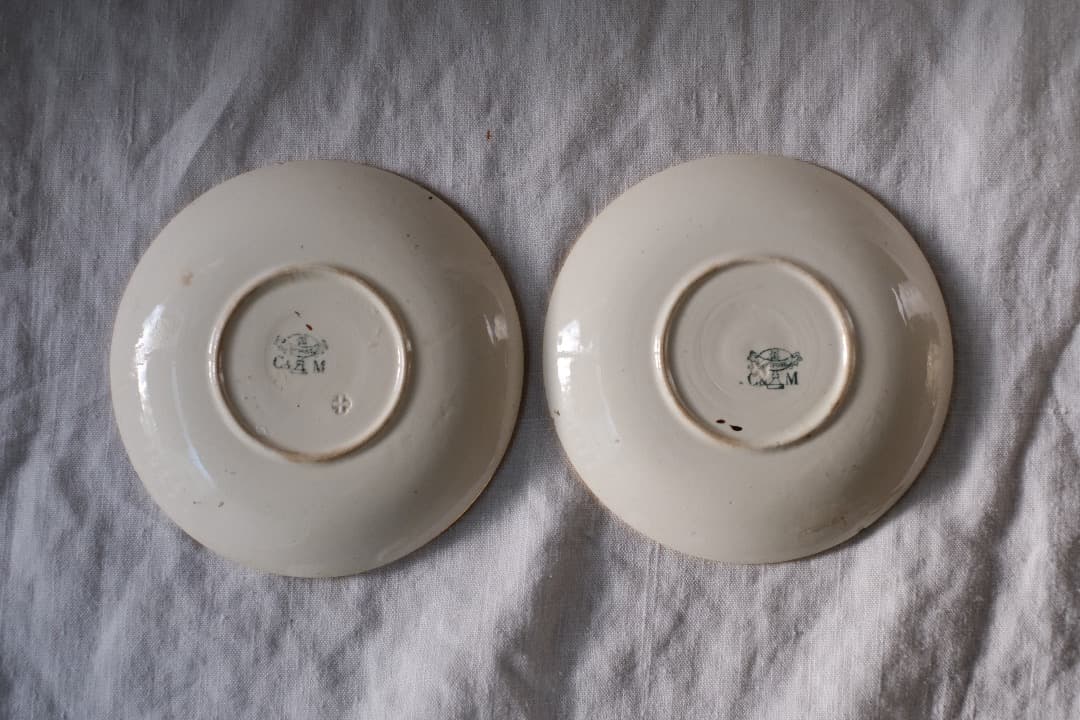 【Holiday Sale】フランスアンティーク｜クレイユ・エ・モントローの小皿