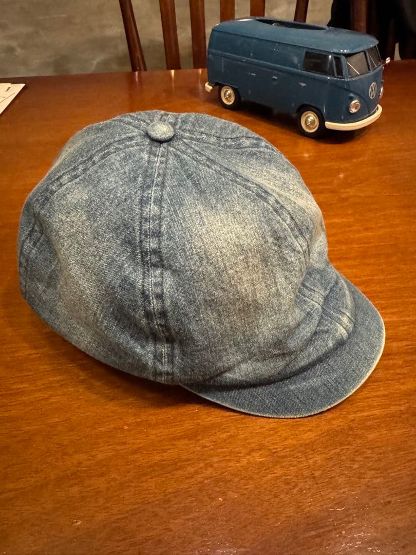 美品サイズL RRLダブルアールエル DENIM NEWSBOY CAP