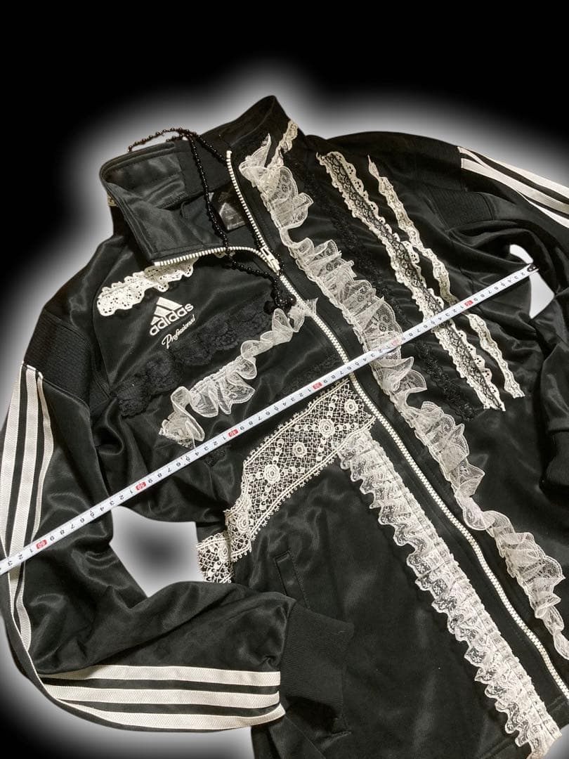 激レアadidas再構築白レースジップトラックy2kフェアリーグランジロック古着