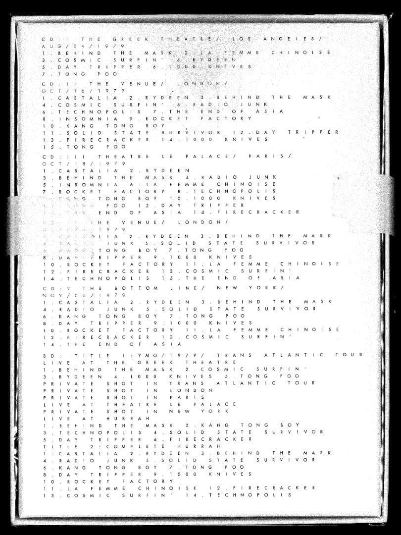 YMO 1979 TOUR LIVE ANTHOLOGY　CD5枚組+BL