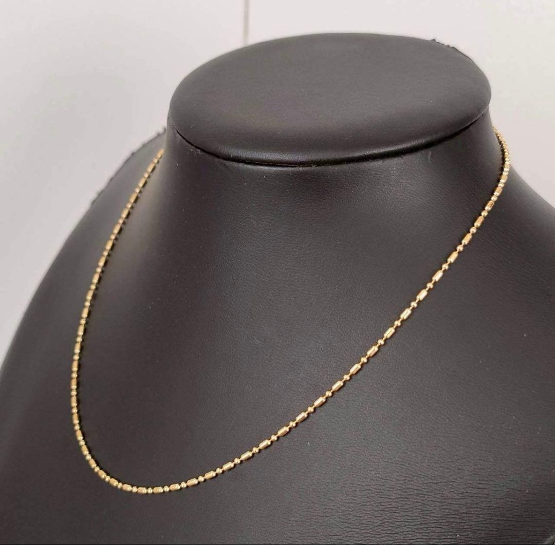 k18 18金 カットシリンダー チェーン ネックレス K18 45㎝ 3g