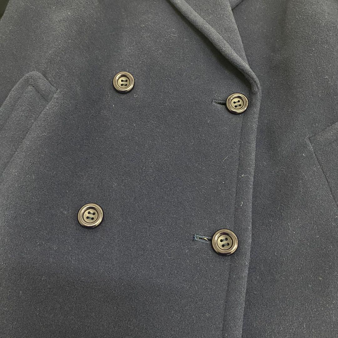 美品✨バーバリー チェスターコート ロングコート カシミヤ ウール ネイビー