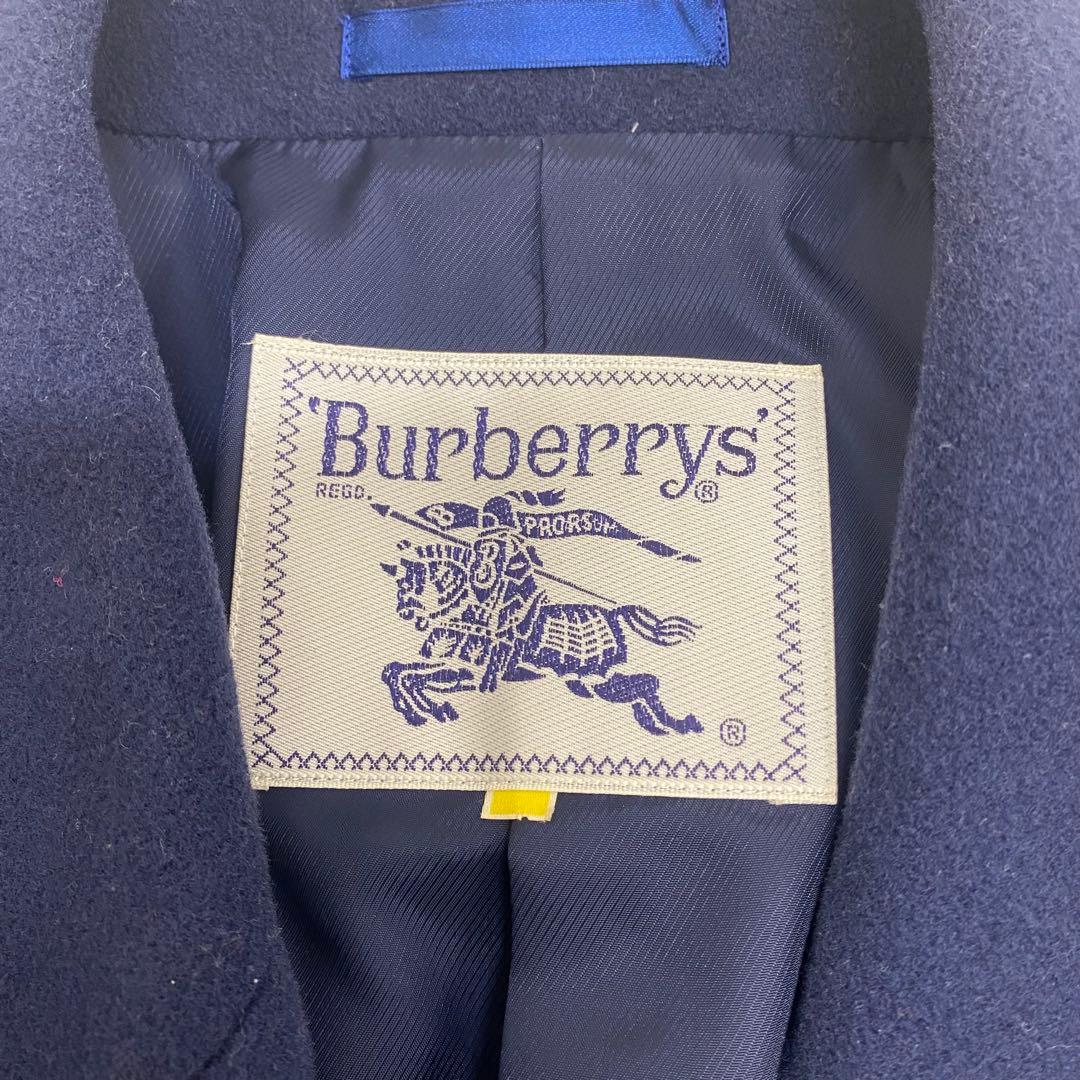 美品✨バーバリー チェスターコート ロングコート カシミヤ ウール ネイビー