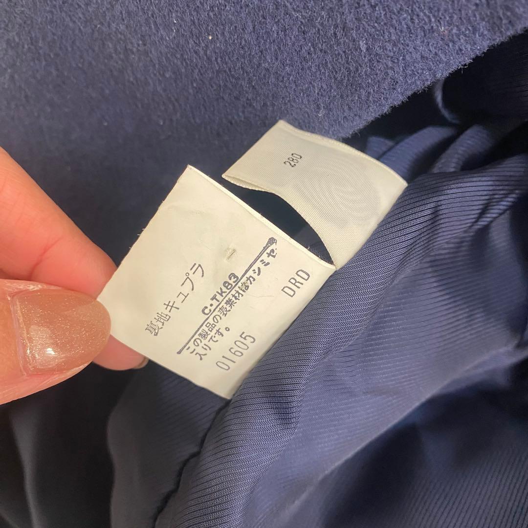 美品✨バーバリー チェスターコート ロングコート カシミヤ ウール ネイビー