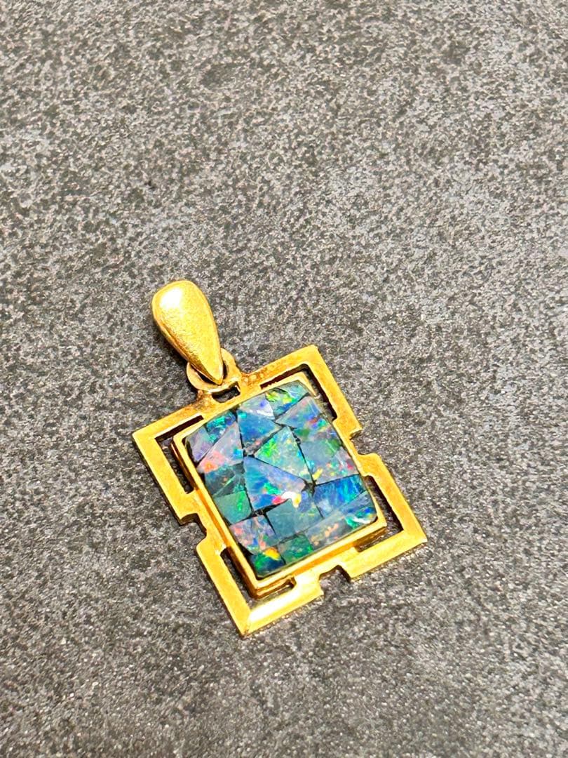 1229-8 オパール風 ペンダントトップ 18K