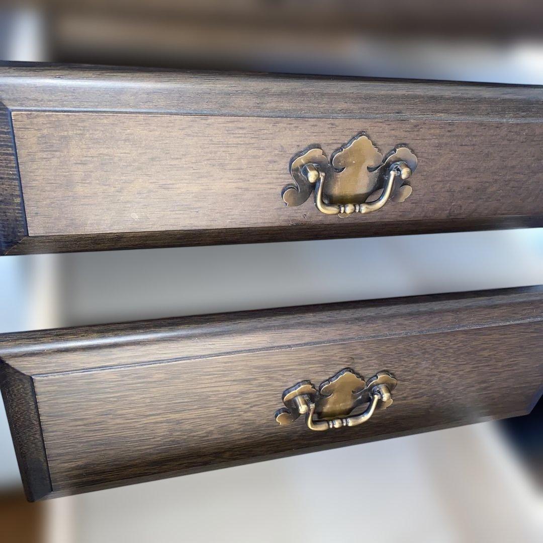 美品　アンティーク調チェスト　ダークブラウン　W44×D45×H148