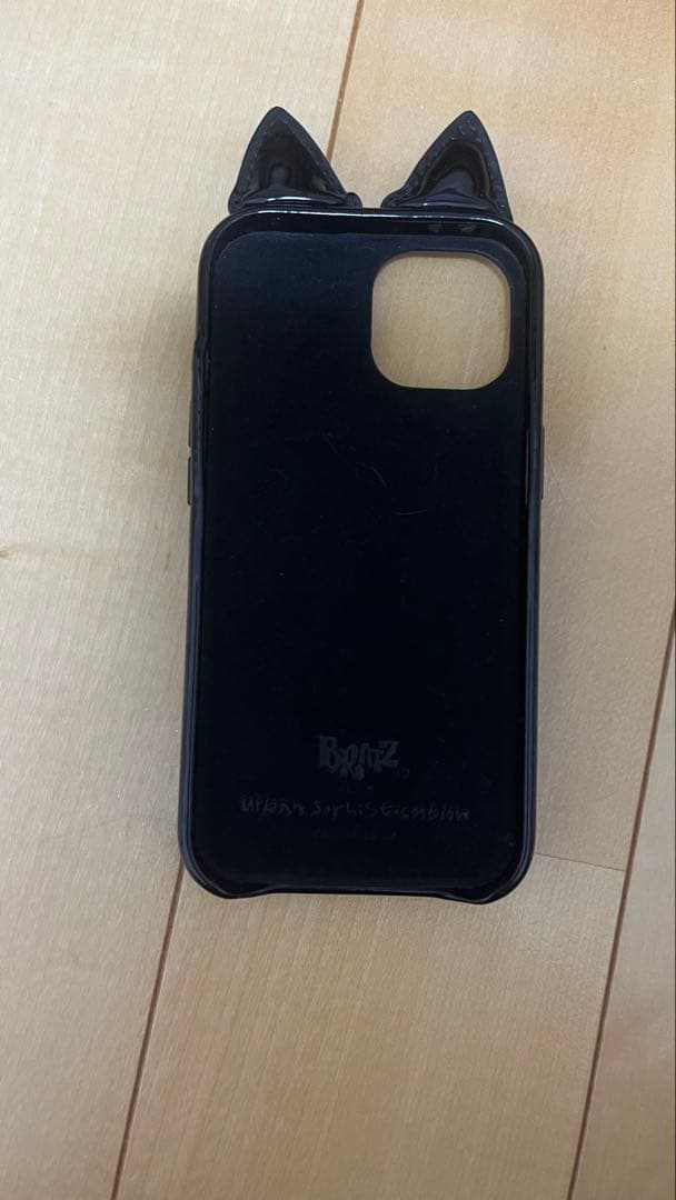 猫耳デザイン iPhoneケース ブラック