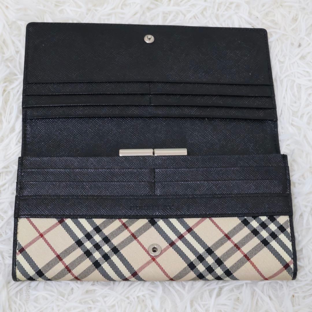 バーバリー　長財布　ブラック　ノバチェック